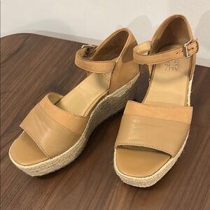 Naturalizer Leather and Suede Flatform Espadrilles